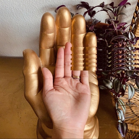 **SOLD** Large Gold Ceramic Hand Sculpture - Picture 3 of 5